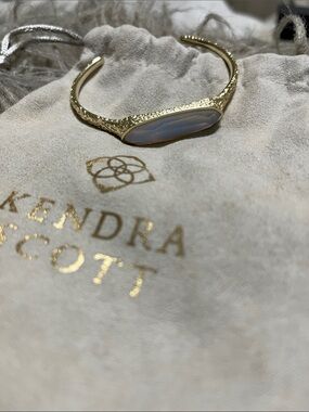 Kendra Scott Gold Open Cuff with Opalescent Stone